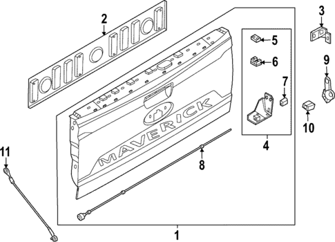 Gate & Hardware for 2025 Ford Maverick #0