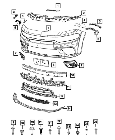 Front Bumper and Fascia for 2022 Dodge Charger #1