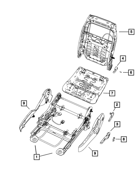 Front Seats - Adjusters, Recliners, Shields and Risers for 2008 Chrysler Sebring #5