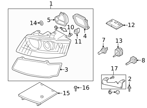 Headlamp Components for 2005 Audi S4 #3