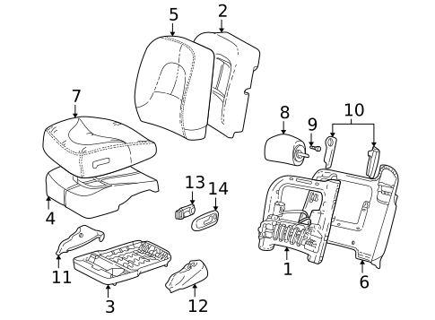 Front Seat Components for 2001 Buick Park Avenue #1