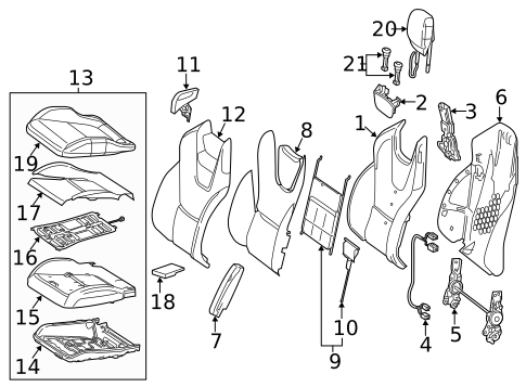 Passenger Seat Components for 2019 Mercedes-Benz SLC 43 AMG® #0