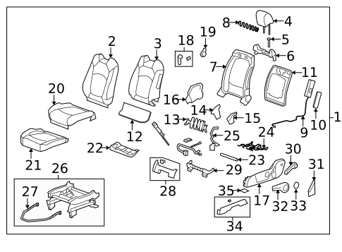 Front Seat Components for 2011 Chevrolet Traverse #5