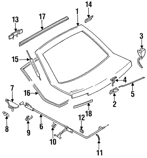 Exterior Trim - Lift Gate for 1991 Nissan NX #0
