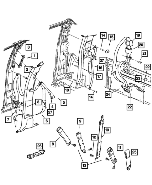 Seat Belts-Front and Rear for 2007 Dodge Ram 3500 #0