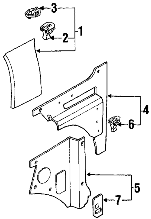 Interior Trim - Quarter Panels for 2002 Kia Sportage #1