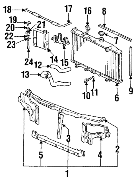 Radiator Support for 1992 Acura Vigor #0