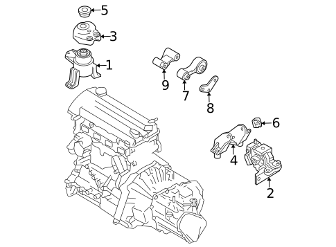 Engine & Trans Mounting for 2005 Mazda 6 #0