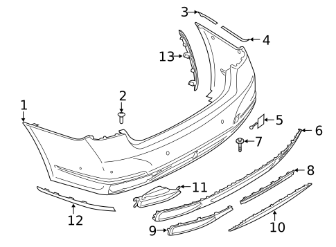 Bumper & Components - Rear for 2021 BMW 740i #0