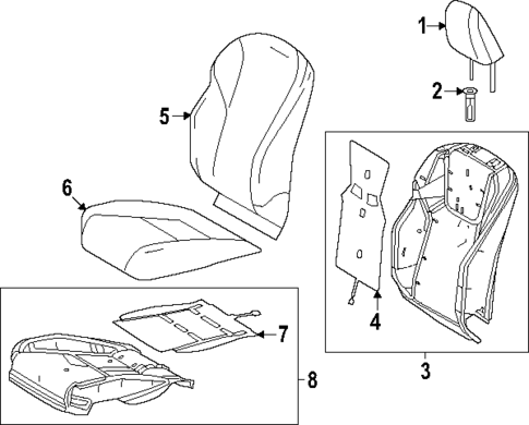 Passenger Seat Components for 2025 Lexus RZ450e #1