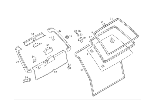 Rear Panel Door Attachment Parts, Rear Panel Door Window for 1993 Mercedes-Benz 300TE #2