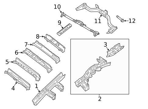 Floor Side Members for 2013 INFINITI JX35 #0