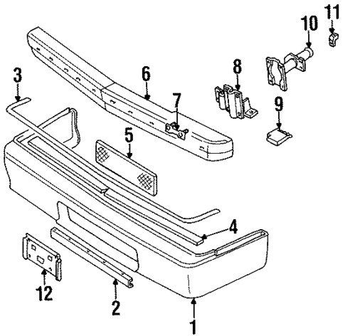 Bumper & Components - Front for 1988 Chevrolet Celebrity #0