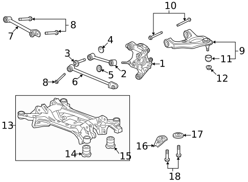 Rear Suspension for 2012 Honda Accord #1