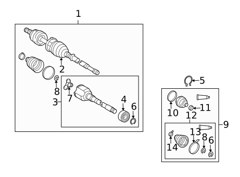 CV Components for 2004 Pontiac Vibe #1