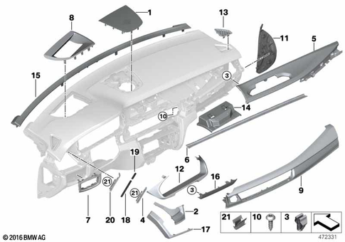 Instrument Carrier / Mounting Parts for 2019 BMW X6 35i #0