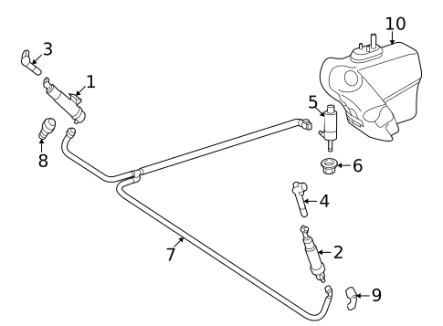 Washer Components for 2010 Mercedes-Benz SLK55 AMG #0
