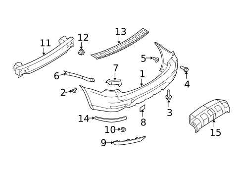 Bumper & Components - Rear for 2013 Subaru Forester #0