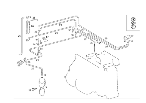 Vacuum Parts Used W/Air Conditioning Automatics for 1993 Mercedes-Benz 500E #1