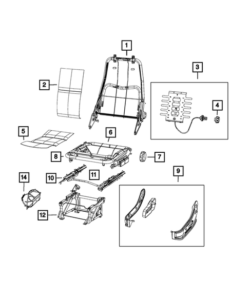 Front Seats - Adjusters, Recliners, Shields and Risers for 2020 Ram ProMaster 3500 #0