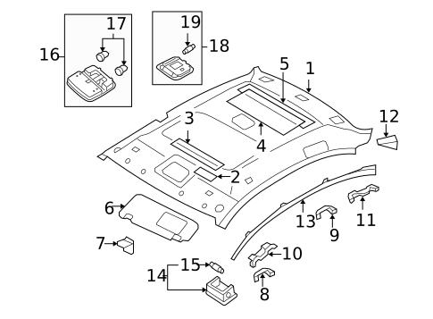 Interior Trim - Roof for 2006 Hyundai Sonata #0