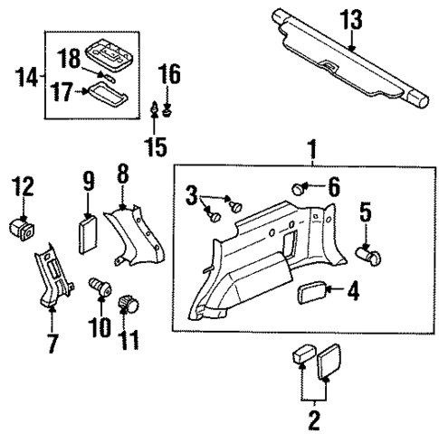 Interior Trim - Quarter Panels for 2004 Isuzu Axiom #0