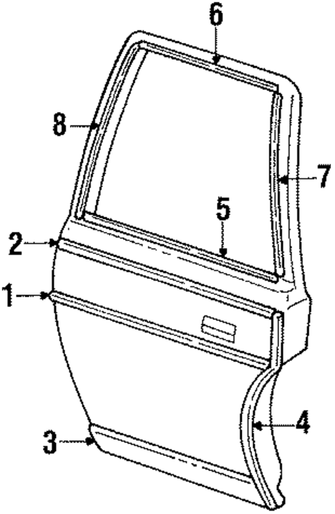 Exterior Trim - Rear Door for 1987 Cadillac DeVille #0