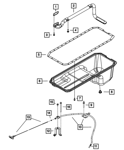 Engine Oiling, Oil Pan and Indicator (Dipstick) for 2013 Ram 3500 #1