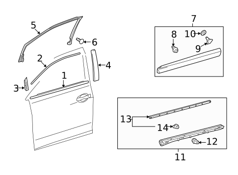 Exterior Trim - Front Door for 2012 Lexus RX350 #0