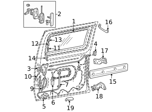 Glass - Side Door for 1993 Ford E-350 Econoline #1