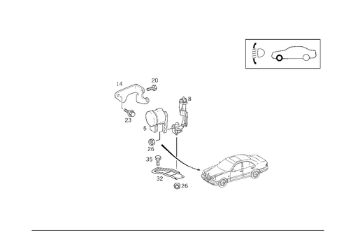 Regulation of Dynamic Headlamp Range Control, Front for 1998 Mercedes-Benz E430 #1