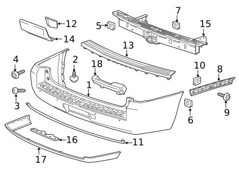 Bumper & Components - Rear for 2018 Cadillac XT5 #2