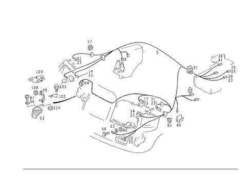 Headlamp Cable Harness and Horn for 1992 Mercedes-Benz 500E #0