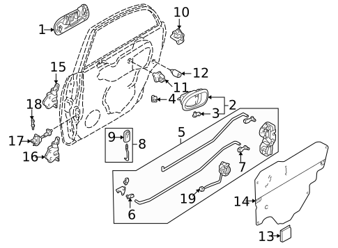 Rear Door for 1999 Mazda Protege #0