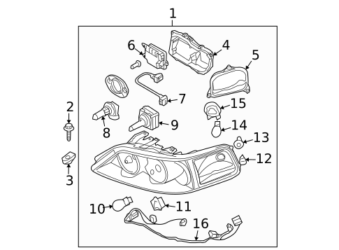 Headlamp Components for 2004 Lincoln Town Car #0