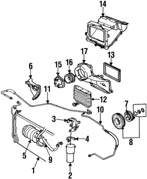 Condenser, Compressor & Lines for 1990 Chevrolet Beretta #0