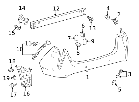 Bumper & Components - Rear for 2017 Toyota Prius #0