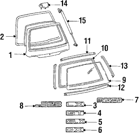 Gate & Hardware for 1986 Mazda 323 #0
