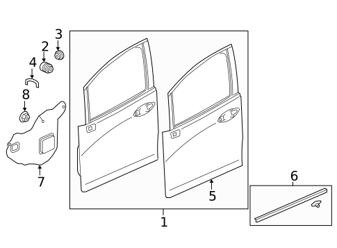 Door & Components for 2017 Honda Fit #1
