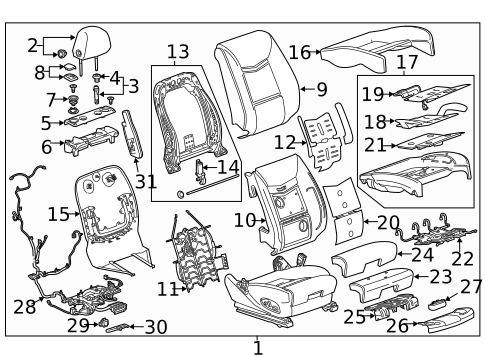 Passenger Seat Components for 2013 Cadillac XTS #0