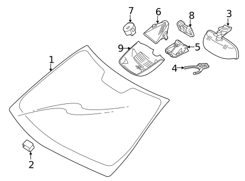 Glass - Windshield for 2014 Mercedes-Benz E350 #1