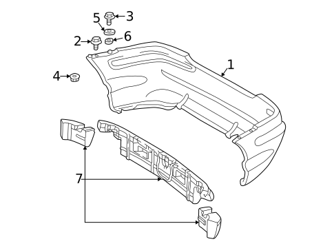 Bumper & Components - Rear for 2001 Mercedes-Benz SLK 230 #1