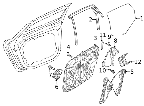 Glass - Rear Door for 2017 Volvo V90 Cross Country #1