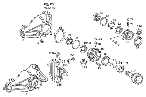Rear Axle Housing with Differential for 1989 Mercedes-Benz 300TE #0