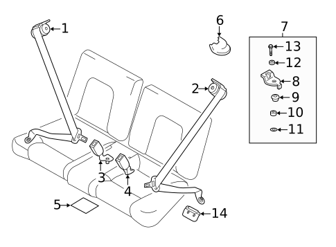 Seat Belt for 2006 Hyundai Tiburon #1