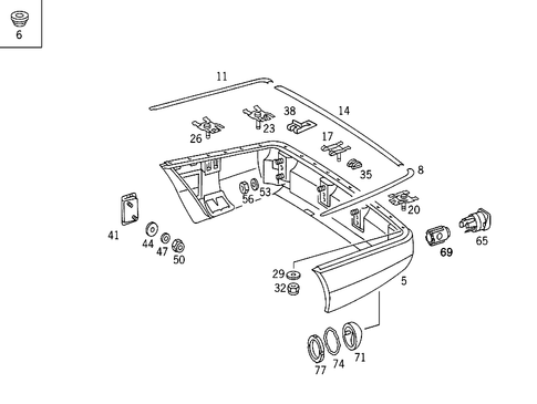 Rear Bumper for 1993 Mercedes-Benz 400SEL #1