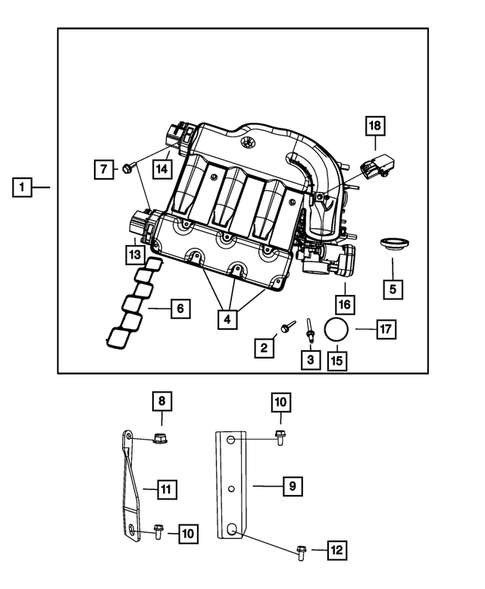 Manifolds and Vacuum Fittings for 2009 Dodge Journey #0
