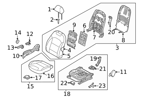 Front Seat Components for 2022 Kia Niro #0