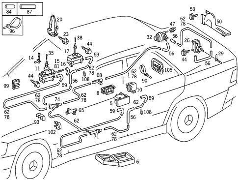 Central Locking System for 1990 Mercedes-Benz 190E #1