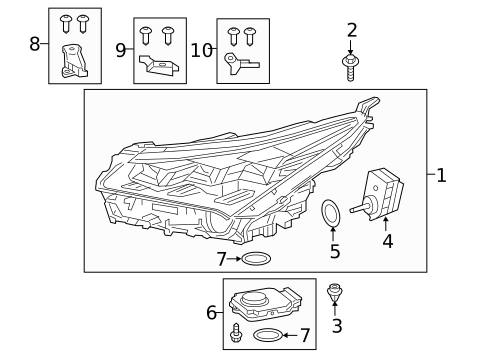 Headlamp Components for 2017 Lexus NX300h #1